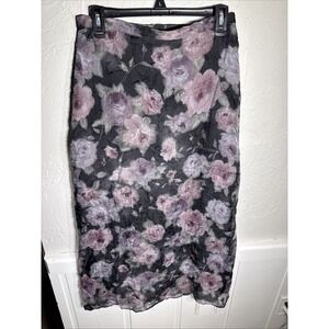 Vintage Paul Harris Designs Maxi Skirt Medium Muted Floral Romantic Dark Fairy